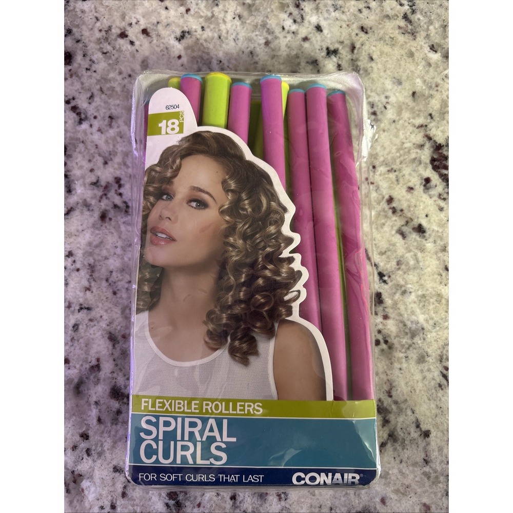 Conair SPIRAL CURLS Flexible Rollers Set of 18 Soft Hair Curlers Bendable